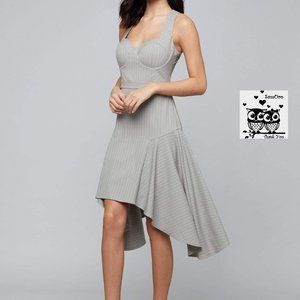 Mitered Pinstripe Dress Bebe